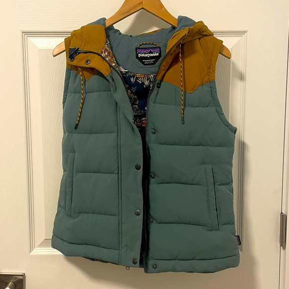 Patagonia Jackets & Blazers - ~ RARE Patagonia Bivy Hooded Down Feather Vest, Shadow Blue~
